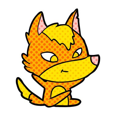 Tilki çizgi film karakteri vektör çizim