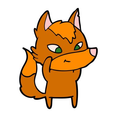 Tilki çizgi film karakteri vektör çizim