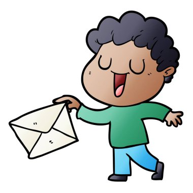 çizgi film adam ile mektup