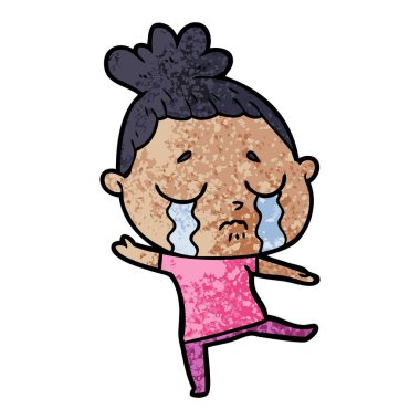 vektör çizim karikatür ağlayan kadın