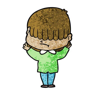 dağınık saçlı çocuk çizgi film