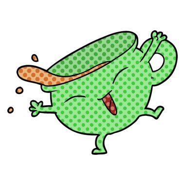 vektör çizim karikatür çay fincanı