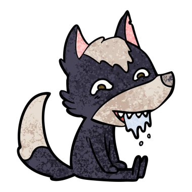 çizgi film aç kurt oturma bekleyen