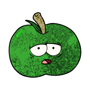 Çizgi film elmasının vektör illüstrasyonu