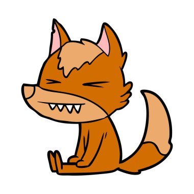 Tilki çizgi film karakteri vektör çizim