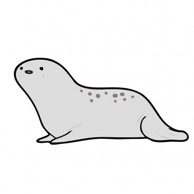 sevimli çizgi mühür vektör çizim