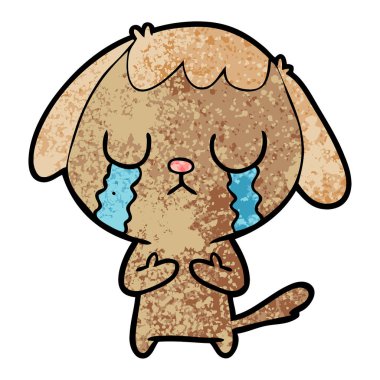 Beyaz arka plan üzerinde izole karikatür hayvan çocuk ağlama vektör çizim tasarım