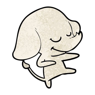 vektör çizim karikatür fil gülümseyen