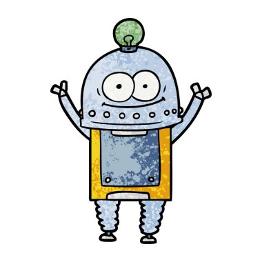 ampul ile mutlu karton robot