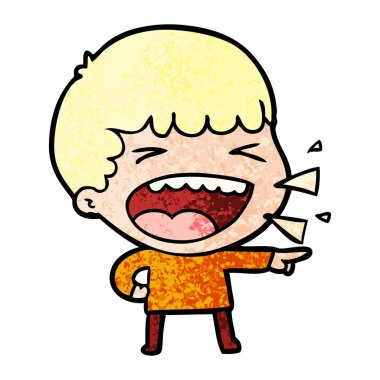 adam gülüyor karikatür vektör çizim