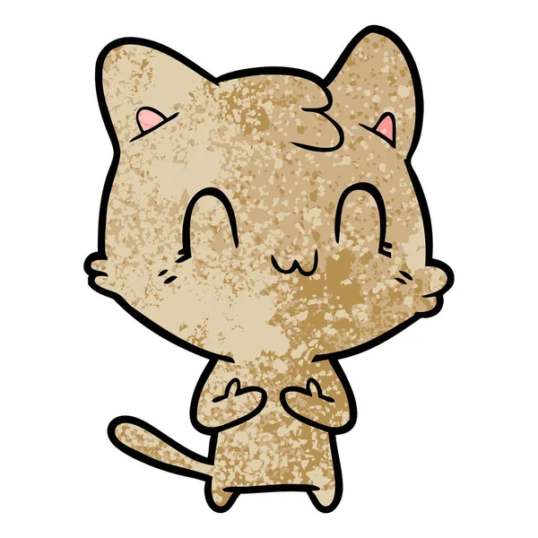 Vektorillustration Cartoon Happy Cat — Stock vektor