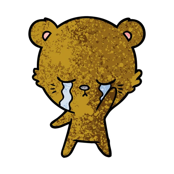 Crying Bear Cartoon Chraracter — Stock Vector
