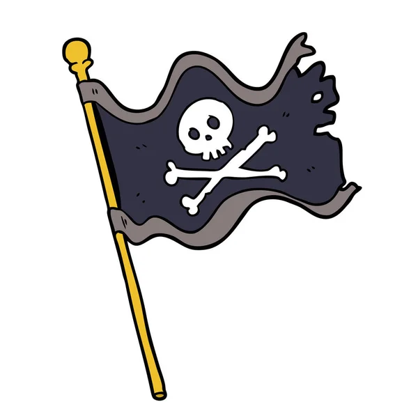 Illustration Vectorielle Drapeau Pirate Dessin Animé — Image vectorielle