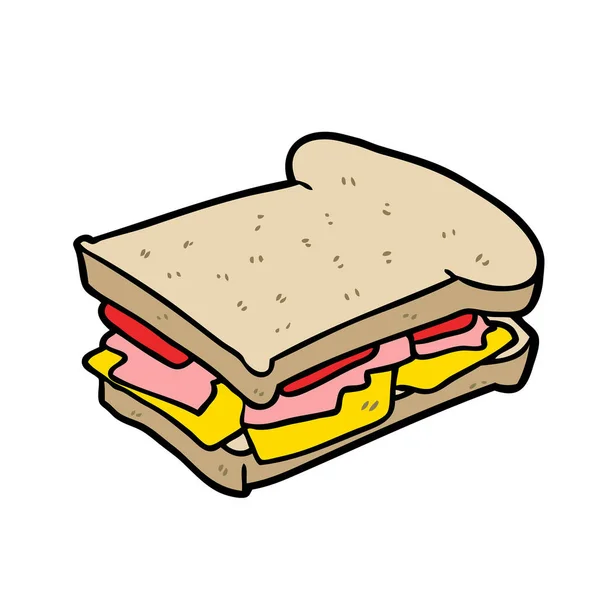 Векторная Иллюстрация Мультипликационного Сэндвича — стоковый вектор