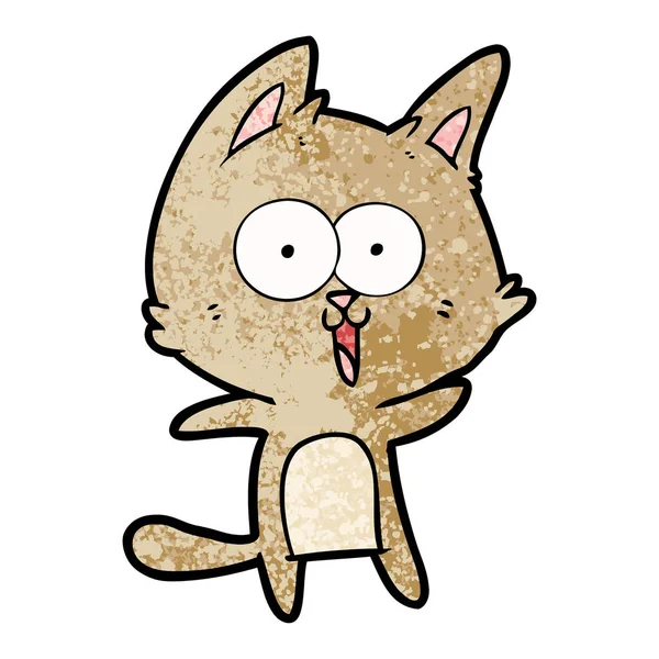 Vector Ilustración Divertido Gato Dibujos Animados — Vector de stock