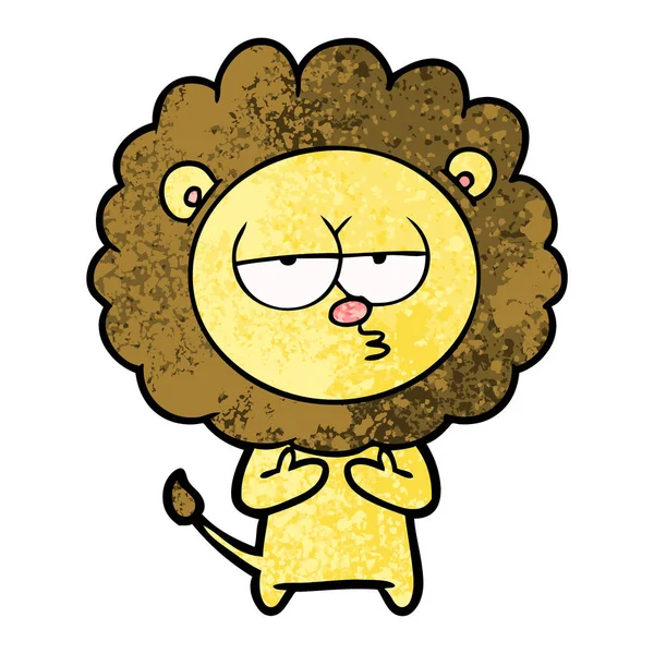 Vector Illustration Cartoon Tired Lion — Stock Vector