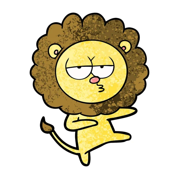 Dessin Animé Ennuyé Lion Danse — Image vectorielle