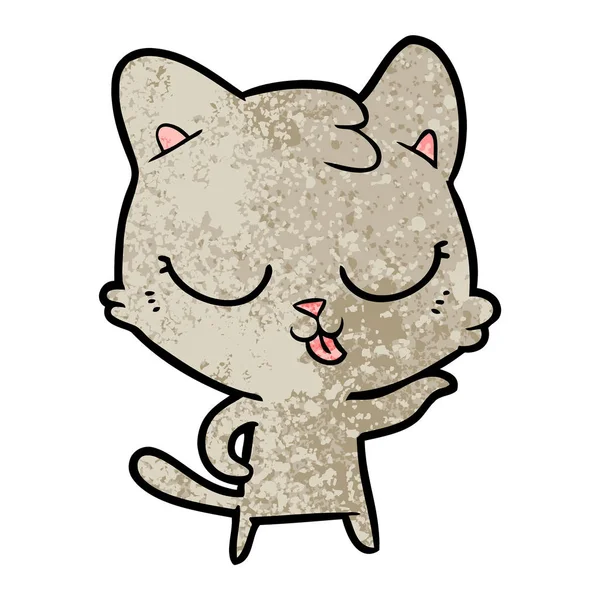 Ilustrație Vectorială Pisicii Desene Animate Fericite — Vector de stoc
