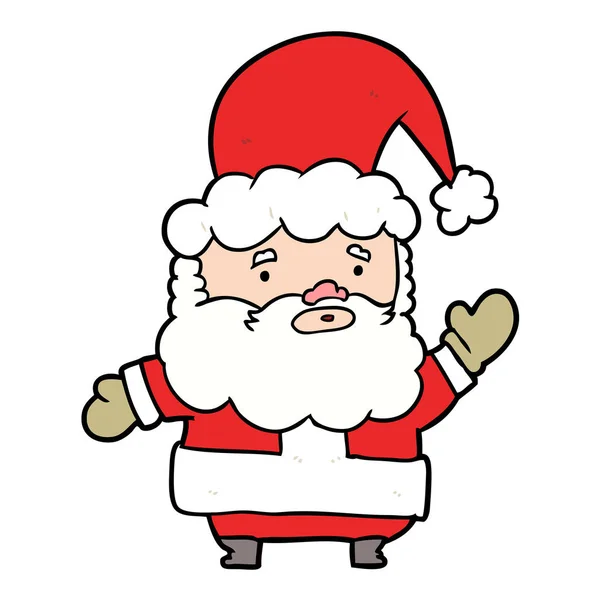 Desenho Animado Santa Claus Acenando — Vetor de Stock