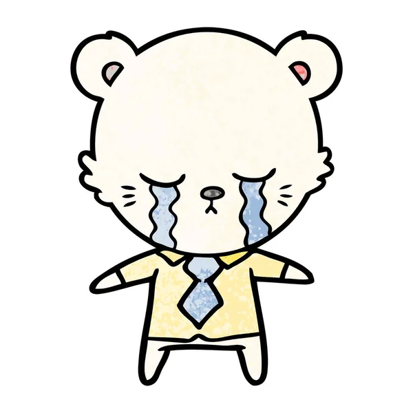 Векторна Ілюстрація Плачу Мультяшний Полярний Ведмідь — стоковий вектор