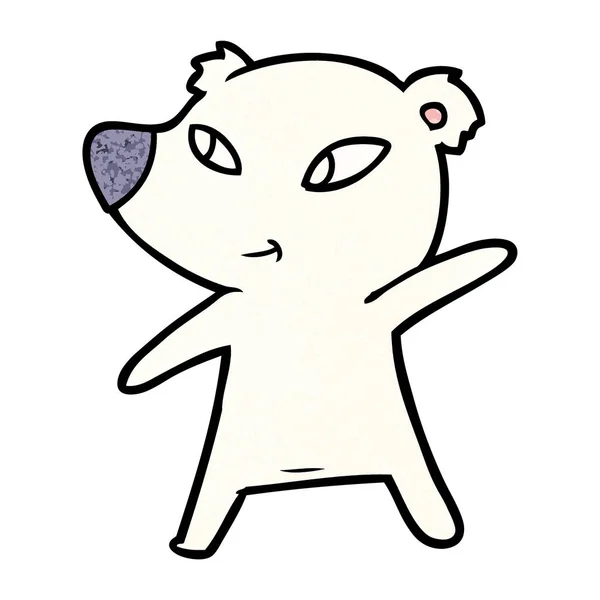 Vector Illustration Polar Bear Cartoon — 스톡 벡터