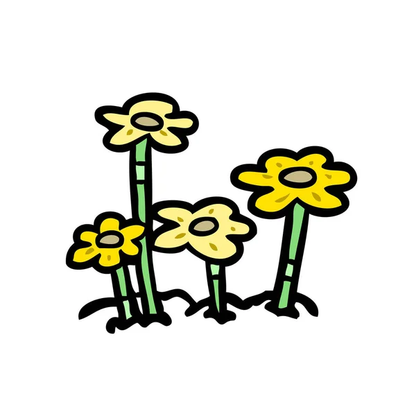 Vektorillustration Von Cartoon Blumen — Stockvektor