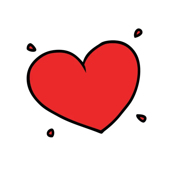 Vektorillustration Tecknad Kärlek Hjärta — Stock vektor