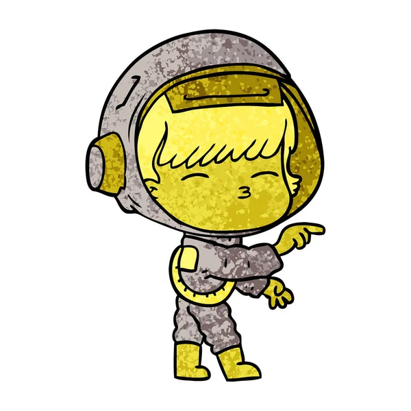 Vektorové Ilustrace Kreslené Zvědavý Astronaut — Stockový vektor