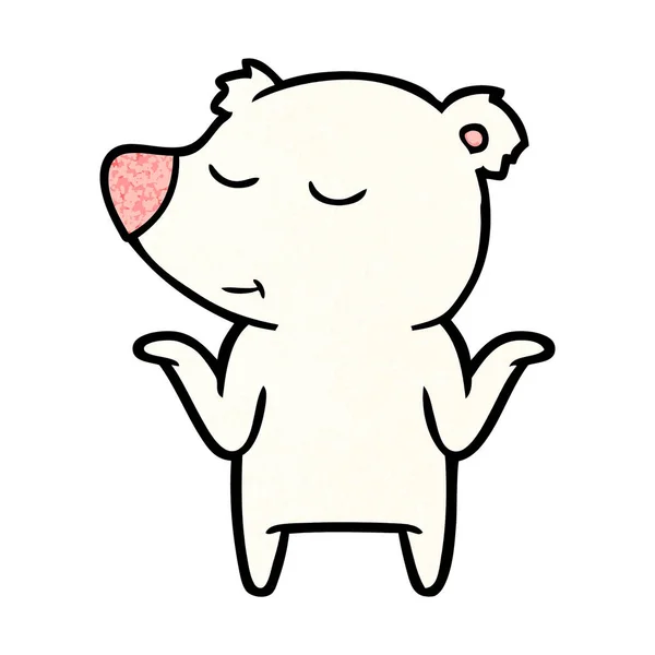 Vector Illustration Polar Bear Cartoon - Stok Vektor