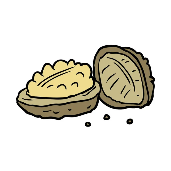 Ilustración Vectorial Nueces Dibujos Animados — Vector de stock