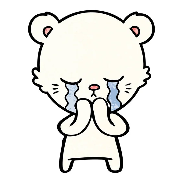 Triste Petit Ours Polaire Dessin Animé — Image vectorielle