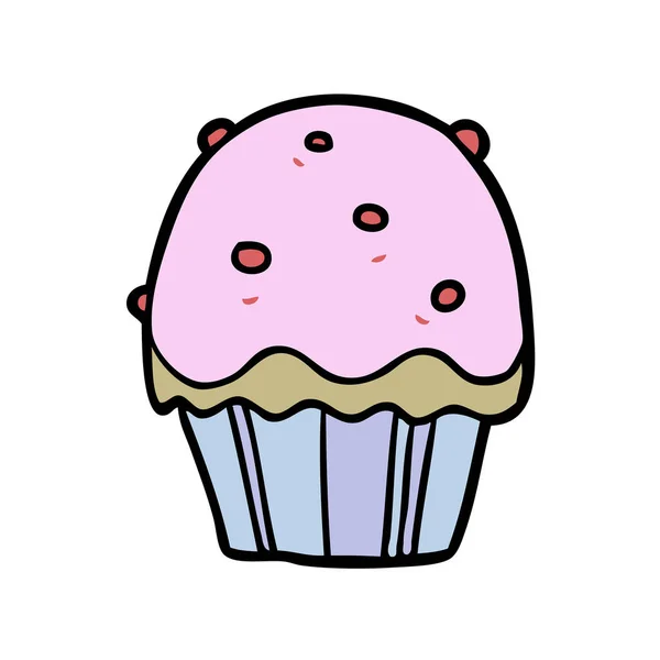 Vector Illustration Cartoon Cupcake — Stock Vector