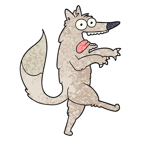 Vektor Illustration Des Verrückten Cartoon Wolfes — Stockvektor