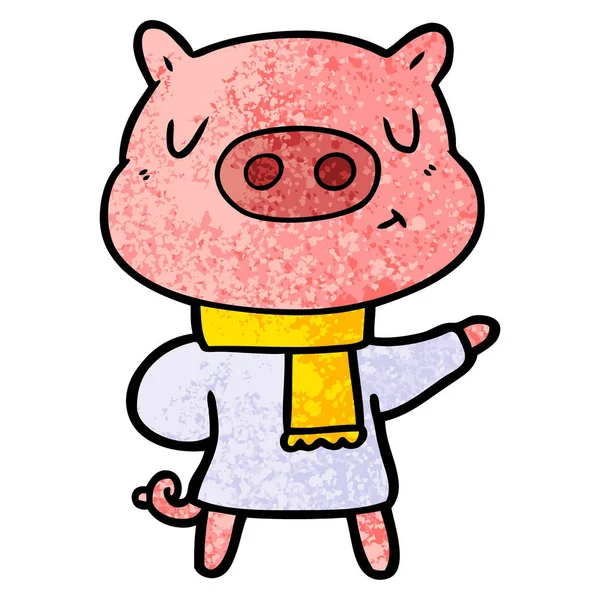 卡通内容猪的矢量图解 — 图库矢量图片