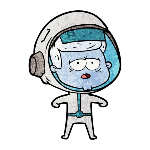 Vektor Illustration Von Cartoon Müde Astronaut — Stockvektor