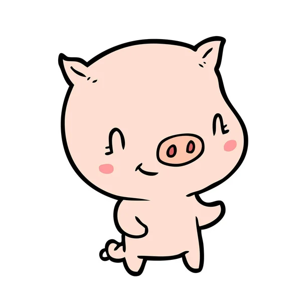 Wektor Ilustracja Cute Świnia Kreskówka — Wektor stockowy
