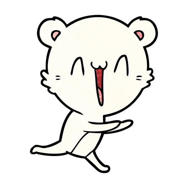 Ilustración Vectorial Dibujos Animados Oso Polar Feliz — Vector de stock
