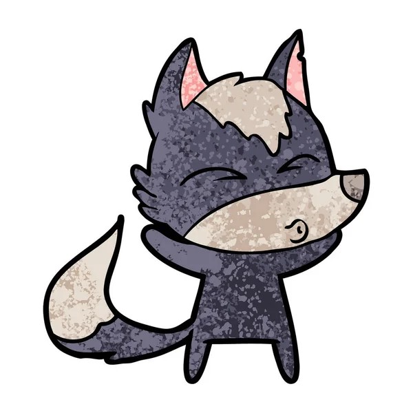 Ilustración Vectorial Del Silbido Lobo Dibujos Animados — Vector de stock