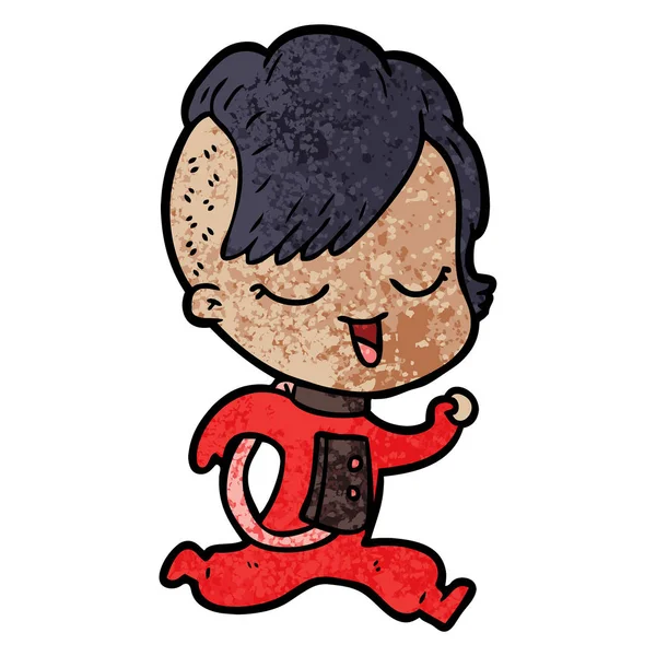 mutlu çizgi film kız vektör çizim