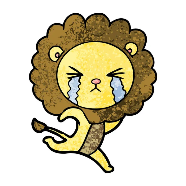 Vector Ilustración Dibujos Animados Llorando León — Vector de stock