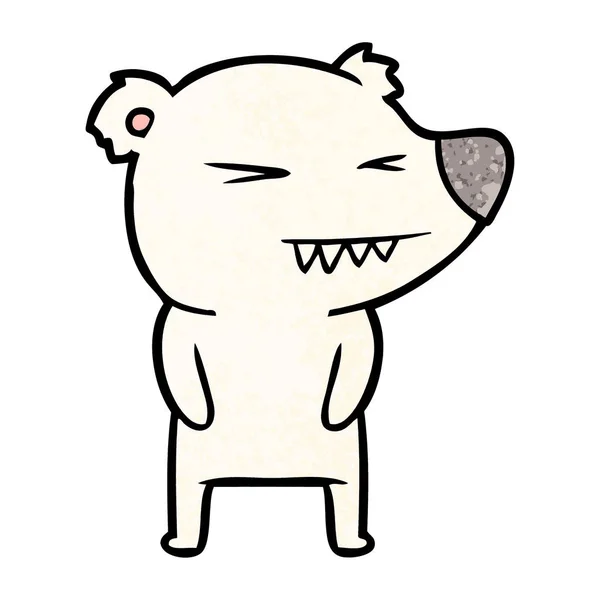 Desenho Animado Urso Polar Irritado — Vetor de Stock