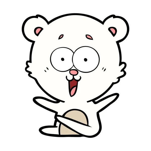 Ilustração Vetorial Desenhos Animados Urso Polar Feliz — Vetor de Stock