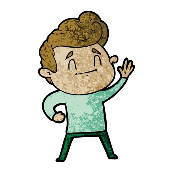 Ilustración Vectorial Hombre Dibujos Animados Feliz — Vector de stock