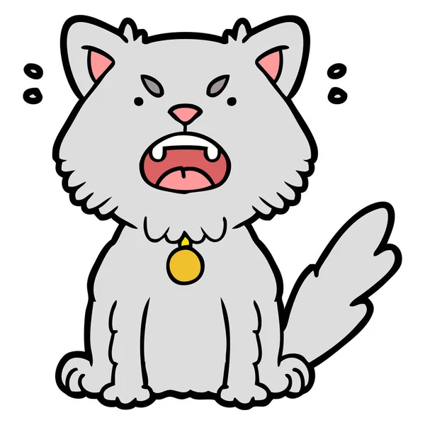 漫画怒っている猫のベクトル イラスト — ストックベクタ