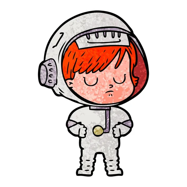 Illustration Vectorielle Femme Astronaute Dessin Animé — Image vectorielle