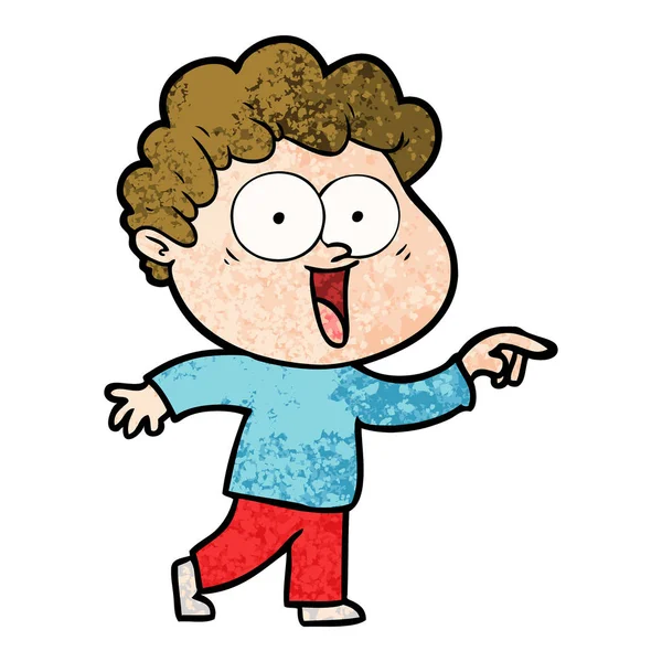 Vectorillustratie Van Cartoon Gelukkig Man — Stockvector