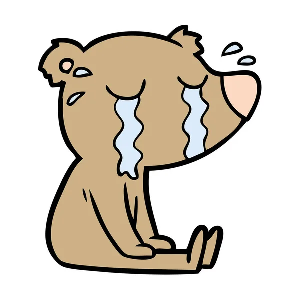 哭泣的熊卡通 Chraracter — 图库矢量图片