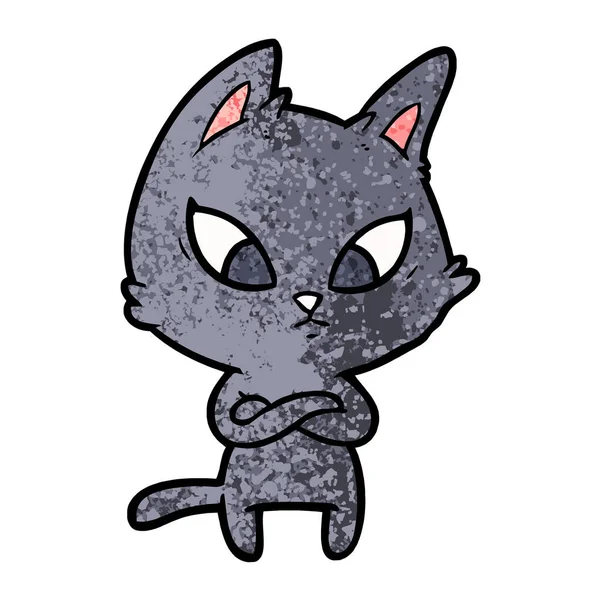 Vektorové Ilustrace Zmatený Kreslená Kočka — Stockový vektor