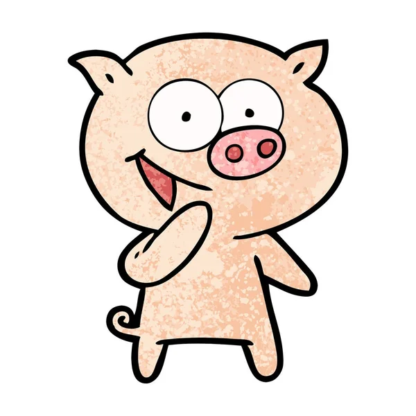 Vektorillustration Des Lachenden Schweins Cartoon — Stockvektor