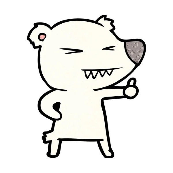 Vector Illustration Polar Bear Cartoon — 스톡 벡터